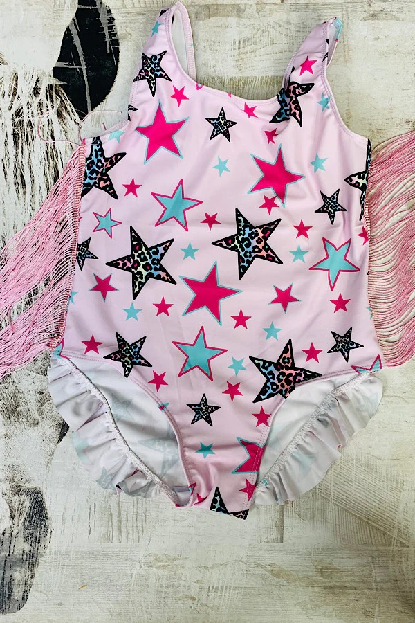 (Pre-order)SR0912 Star Print Tassels Baby Girls Summer Romper