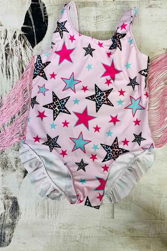 (Pre-order)SR0912 Star Print Tassels Baby Girls Summer Romper