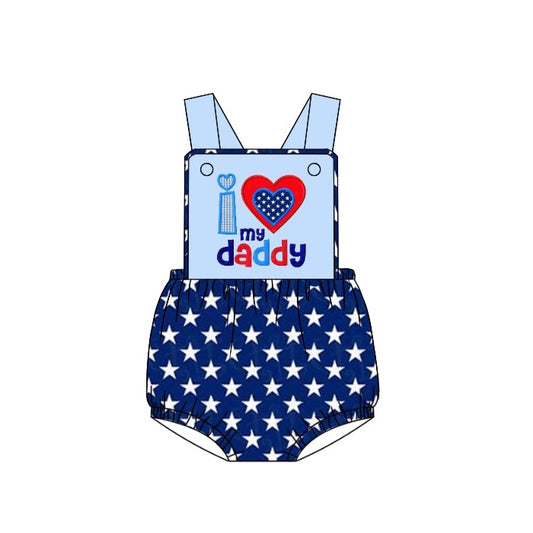 (Pre-order)SR0991  I LOVE MY DADDY Star Print Baby Boys Summer Romper