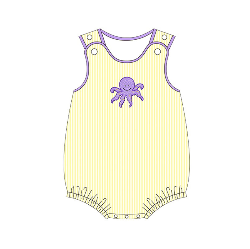 (Pre-order)SR1095 Octopus Print Baby Boys Summer Romper