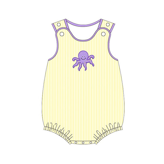 (Pre-order)SR1095 Octopus Print Baby Boys Summer Romper