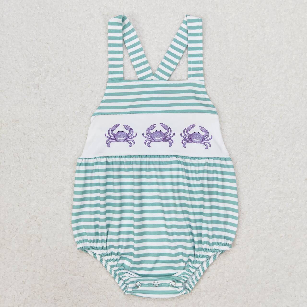 SR1118 Crab Print Baby Girls Summer Romper