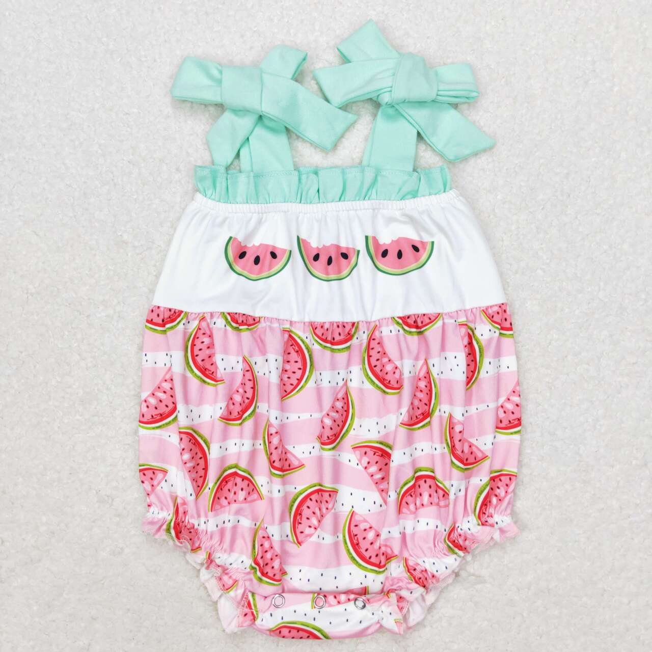 SR1157 Watermelon Print Baby Girls Summer Strap Romper