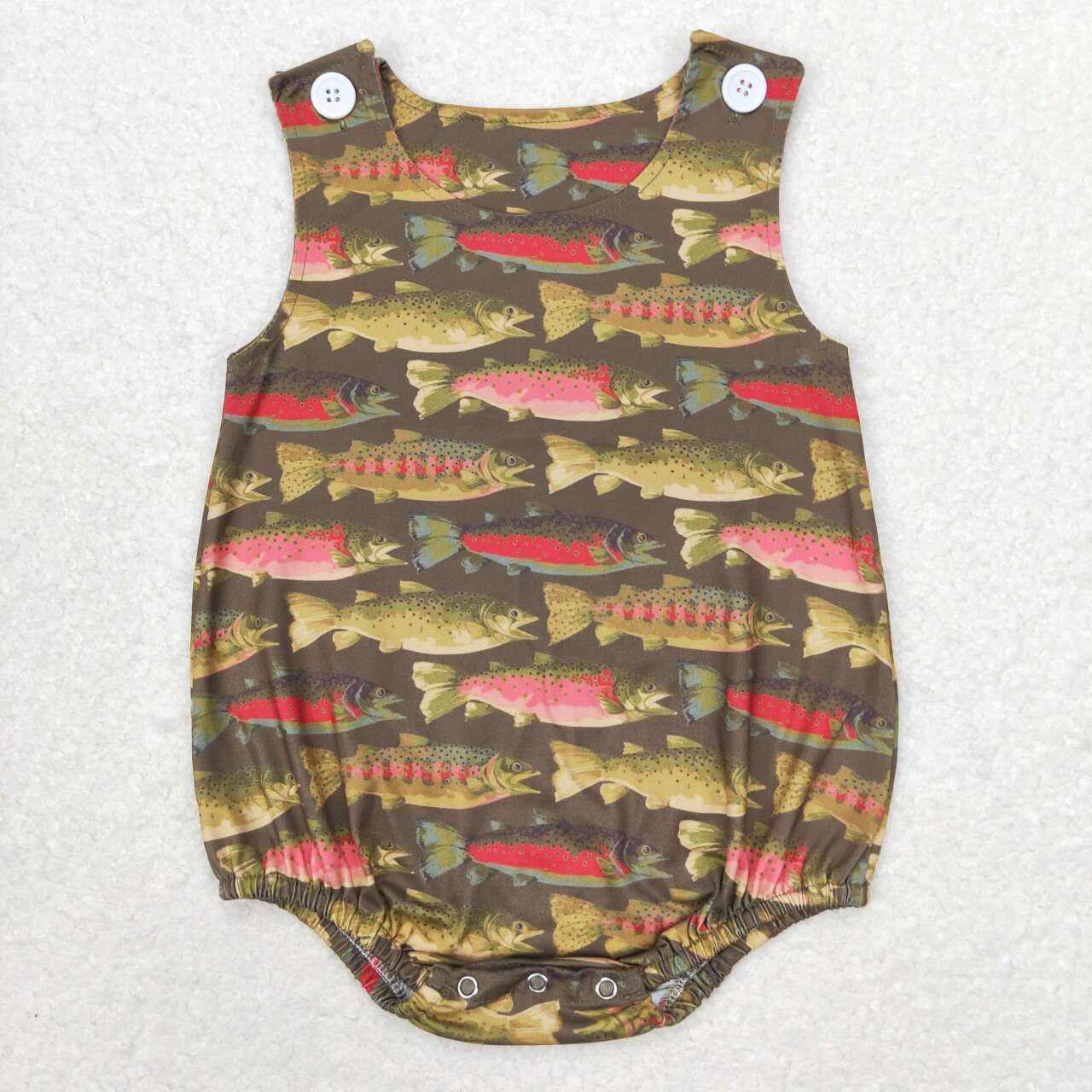 SR1165 Fish Print Baby Boys Summer Romper