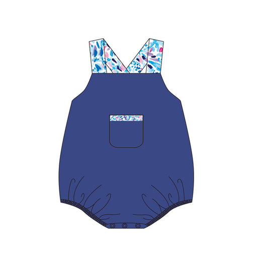 (Pre-order)SR1189 Baby Boys Blue Summer Romper