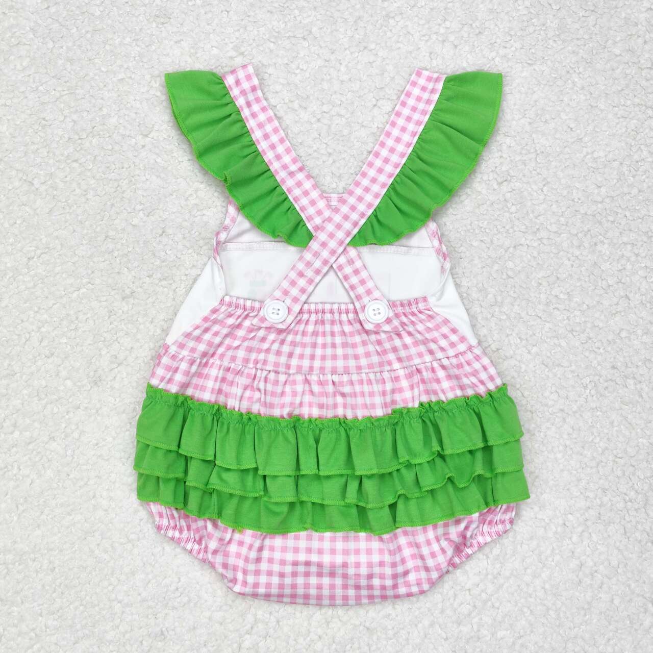 SR1226 Golf Truck Print Baby Girls Summer Bubble Romper