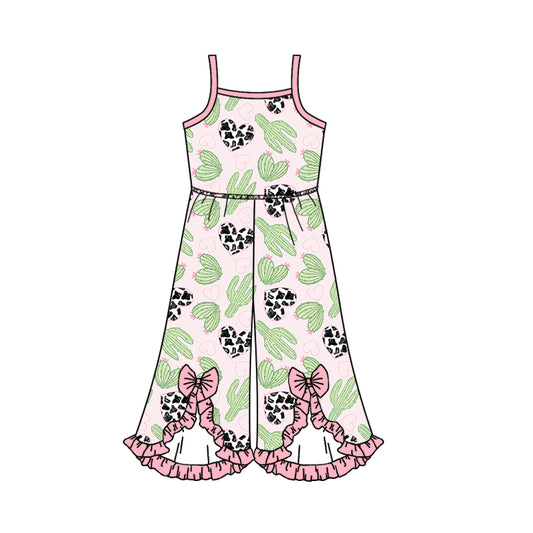 (Pre-order)  SR1237 Cactus Heart Print Baby Girls Jumpsuit