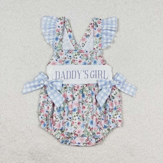 SR1240 DADDY'S GIRL Flowers Print Baby Girls Summer Romper