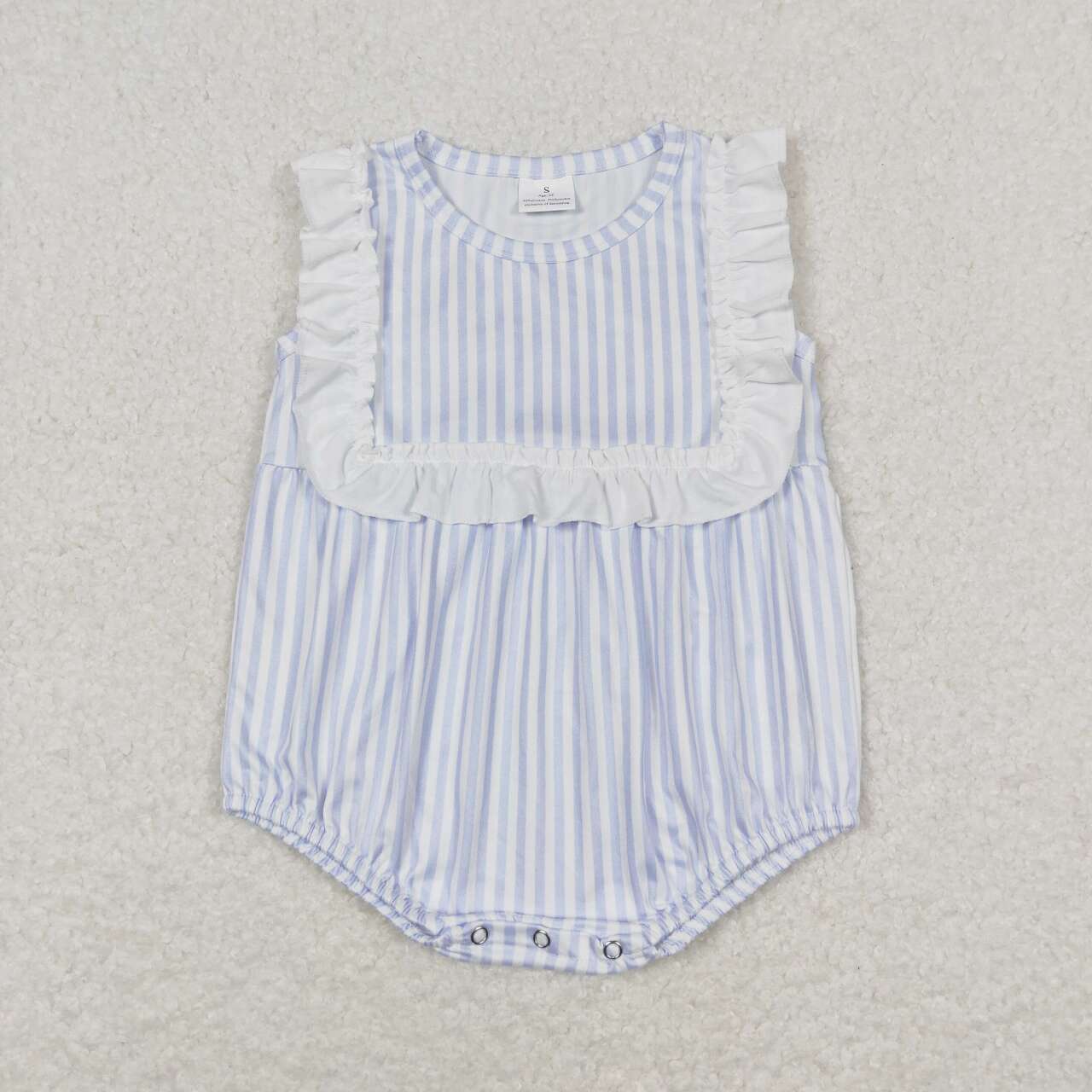 SR1363  Blue Stripes Print Baby Girls Summer Romper