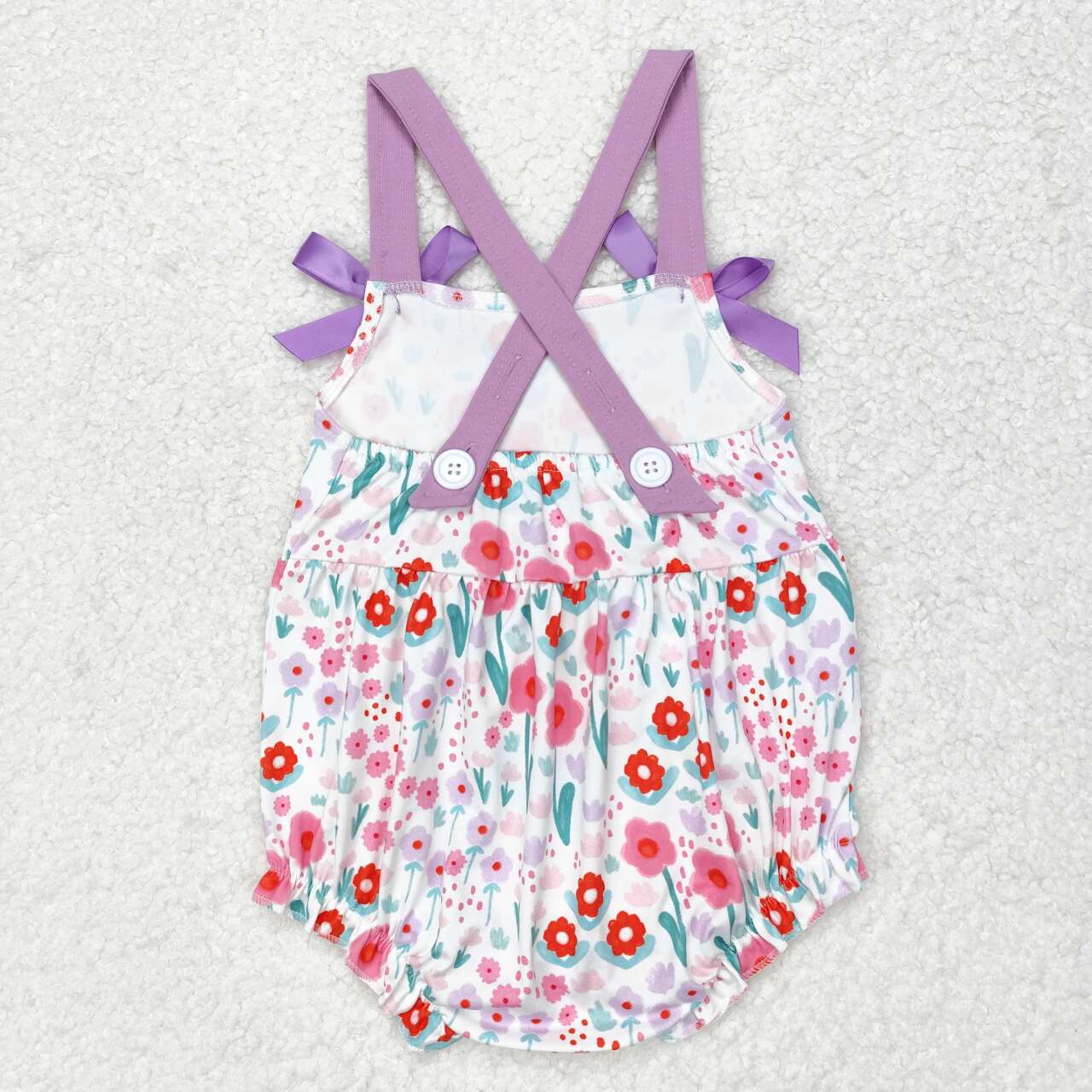 SR1417  Flowers Print Baby Girls Summer Romper