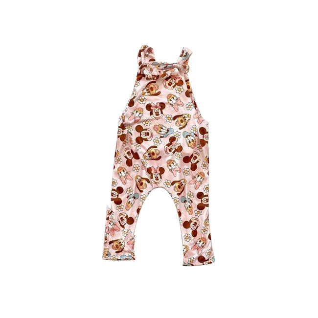(Pre-order)SR1439  Cartoon Mouse Duck Print Baby Girls Summer Romper