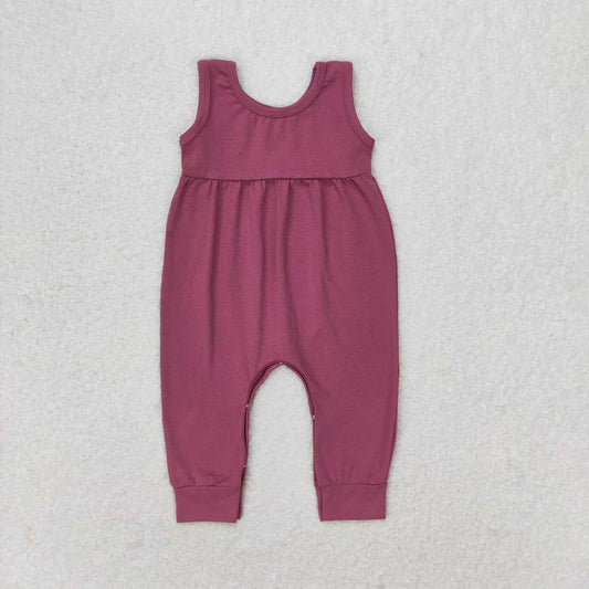 SR1453  Dark Purple Color Baby Girls Summer Romper