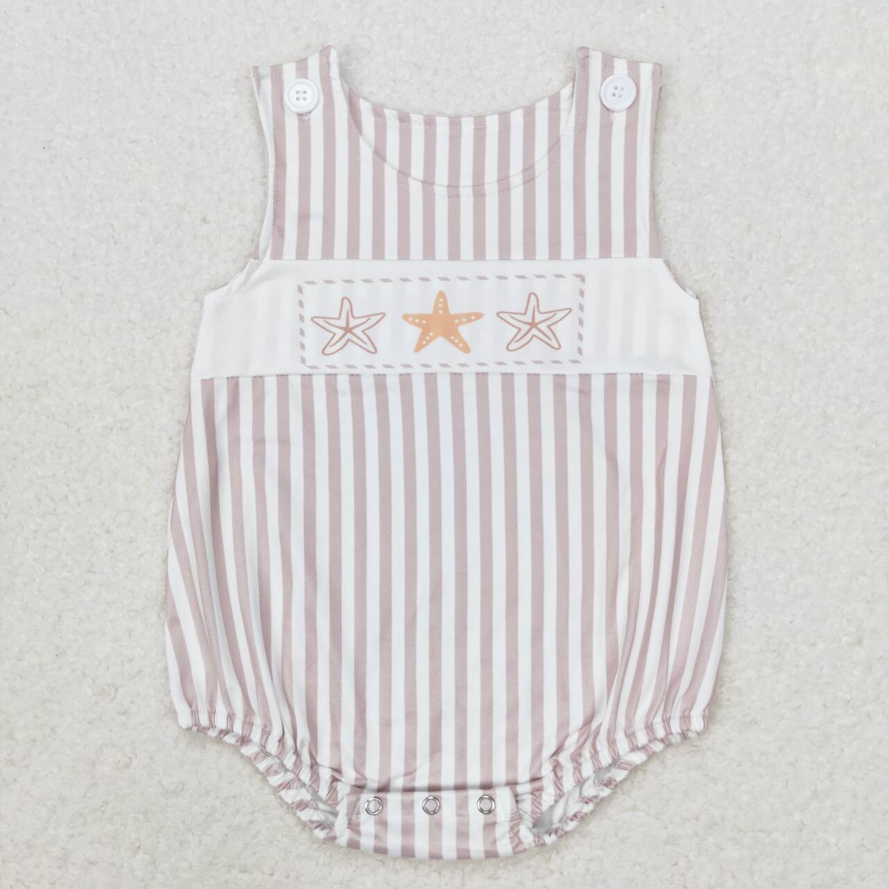 SR1487  Starfish Print Baby Boys Summer Romper