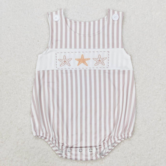 SR1487  Starfish Print Baby Boys Summer Romper