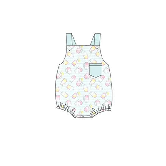 (Pre-order)SR1489  Juice Print Pocket Baby Boys Summer Romper