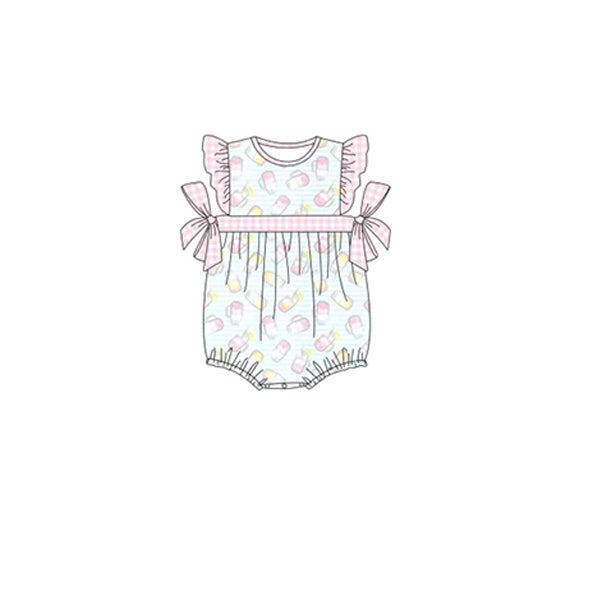 (Pre-order)SR1490  Juice Print Baby Girls Summer Romper