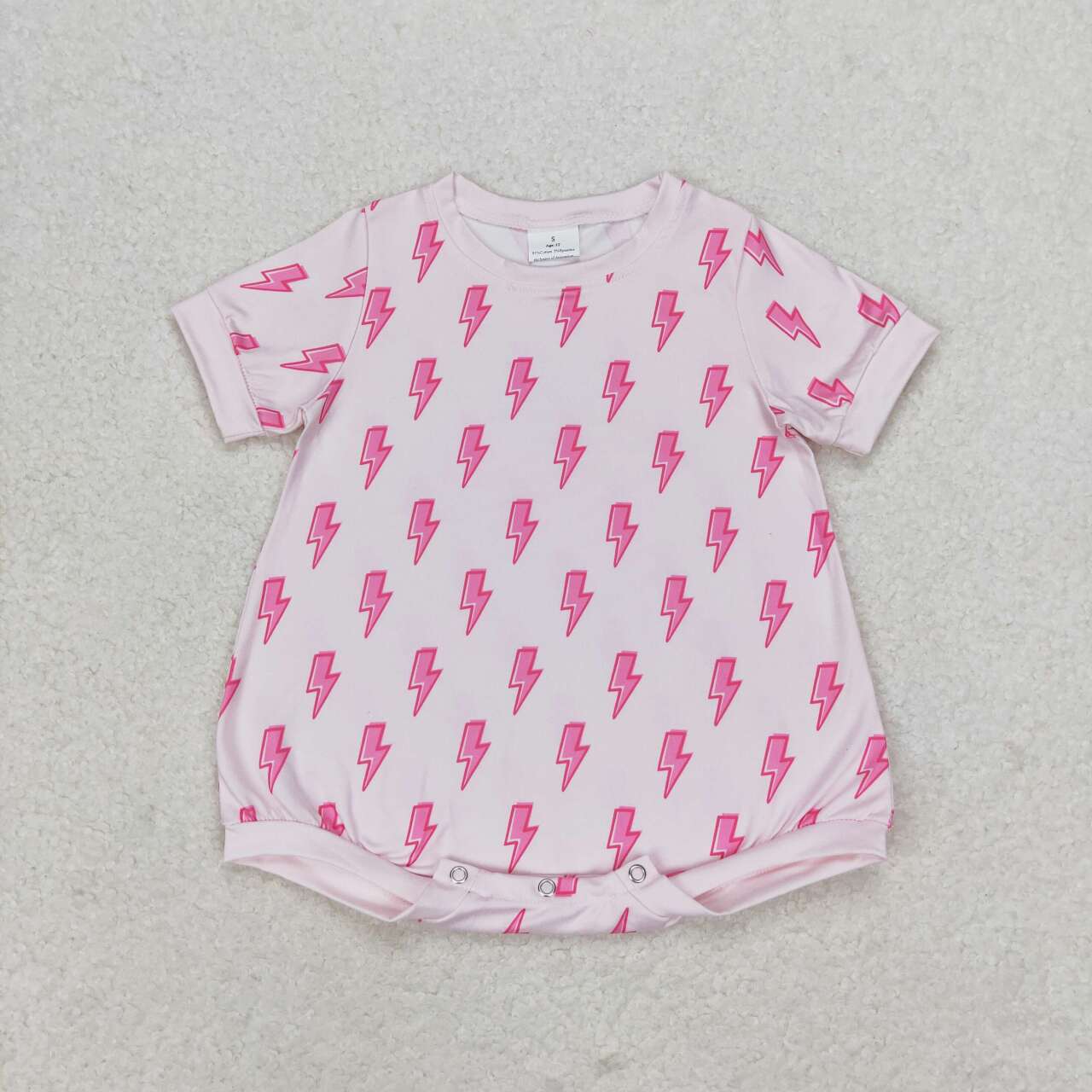 SR1557  Pink Flash Print Baby Girls Summer Romper