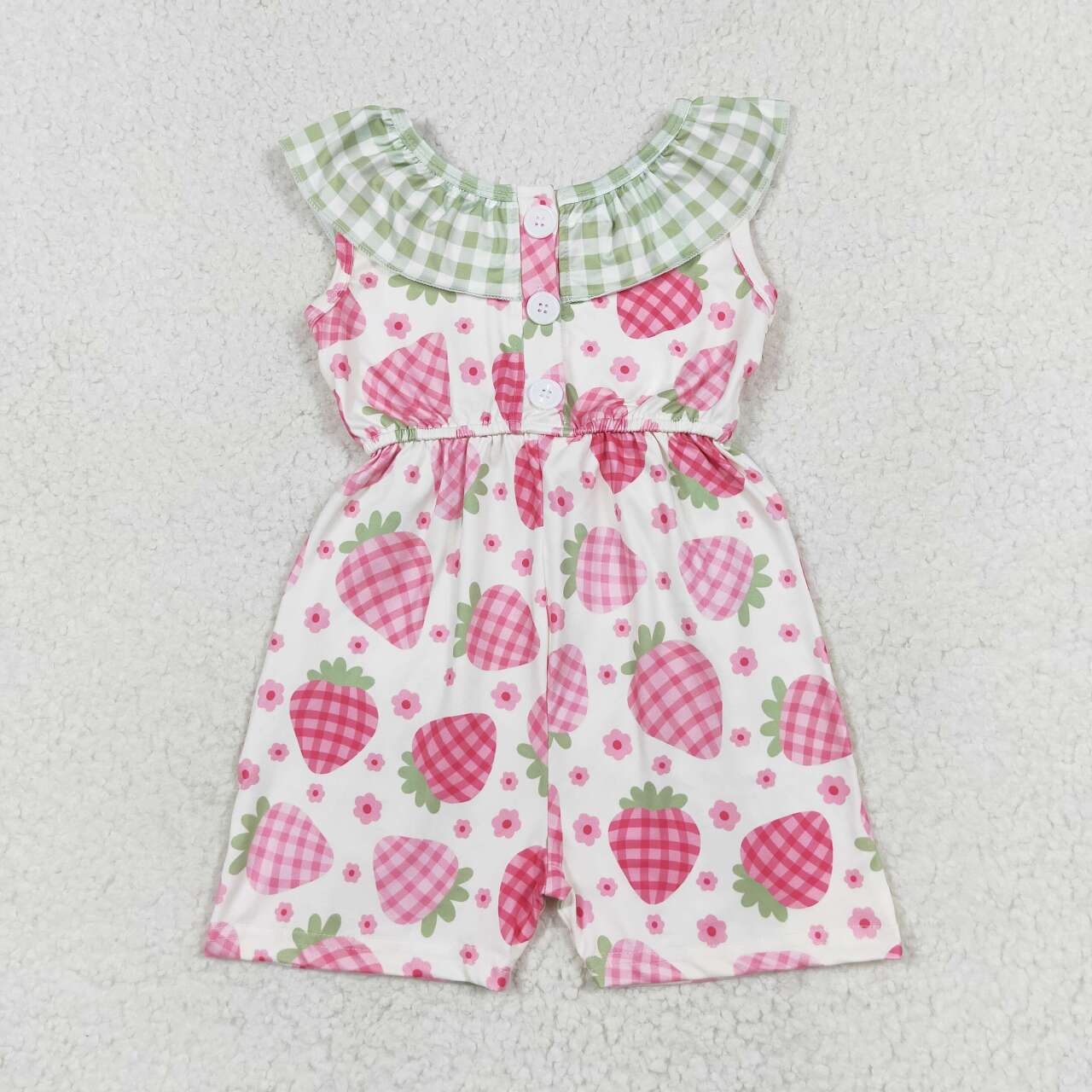 Flowers Print Girls Neck Summer Pockets Jumpsuits Sisters Wear