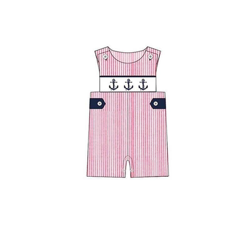 (Pre-order)SR11632 Anchor Print Baby Boys Summer Romper