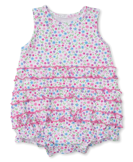 (Pre-order)SR11640 Colorful Flowers Print Baby Girls Summer Romper