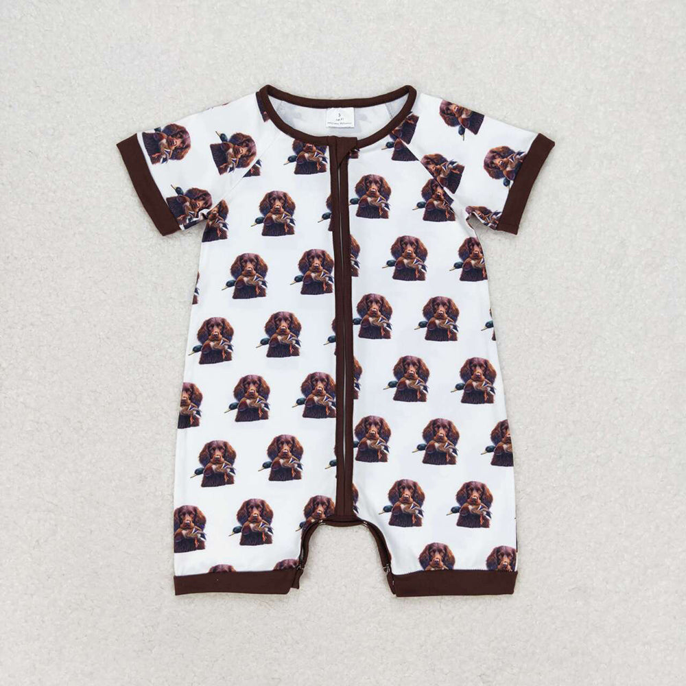 Hunting Design Baby Boys Summer Zipper Sleeper Romper Brothers Wear
