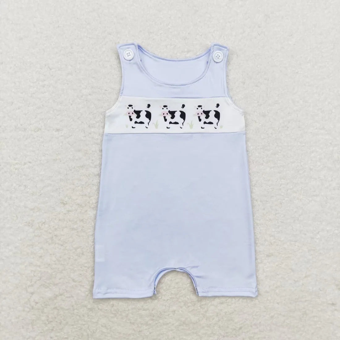 Cows Blue Print Sibling Summer Matching Clothes