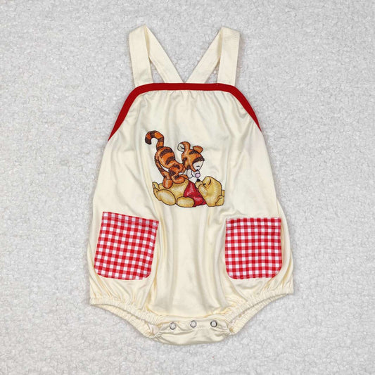 SR1704  Cartoon Tiger Bear Print Baby Boys Summer Romper