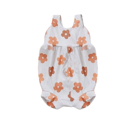 (Pre-order)SR1798 Flowers Print Baby Girls Summer Romper