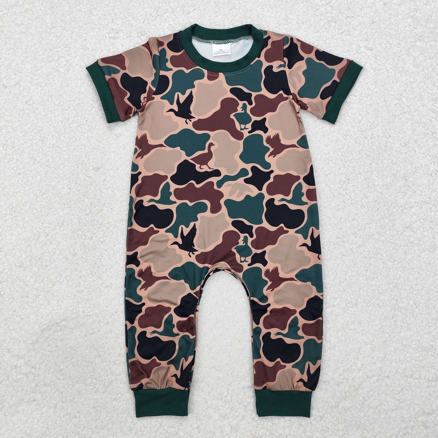 SR1816 Camo Print Baby Boys Summer Hunting Romper