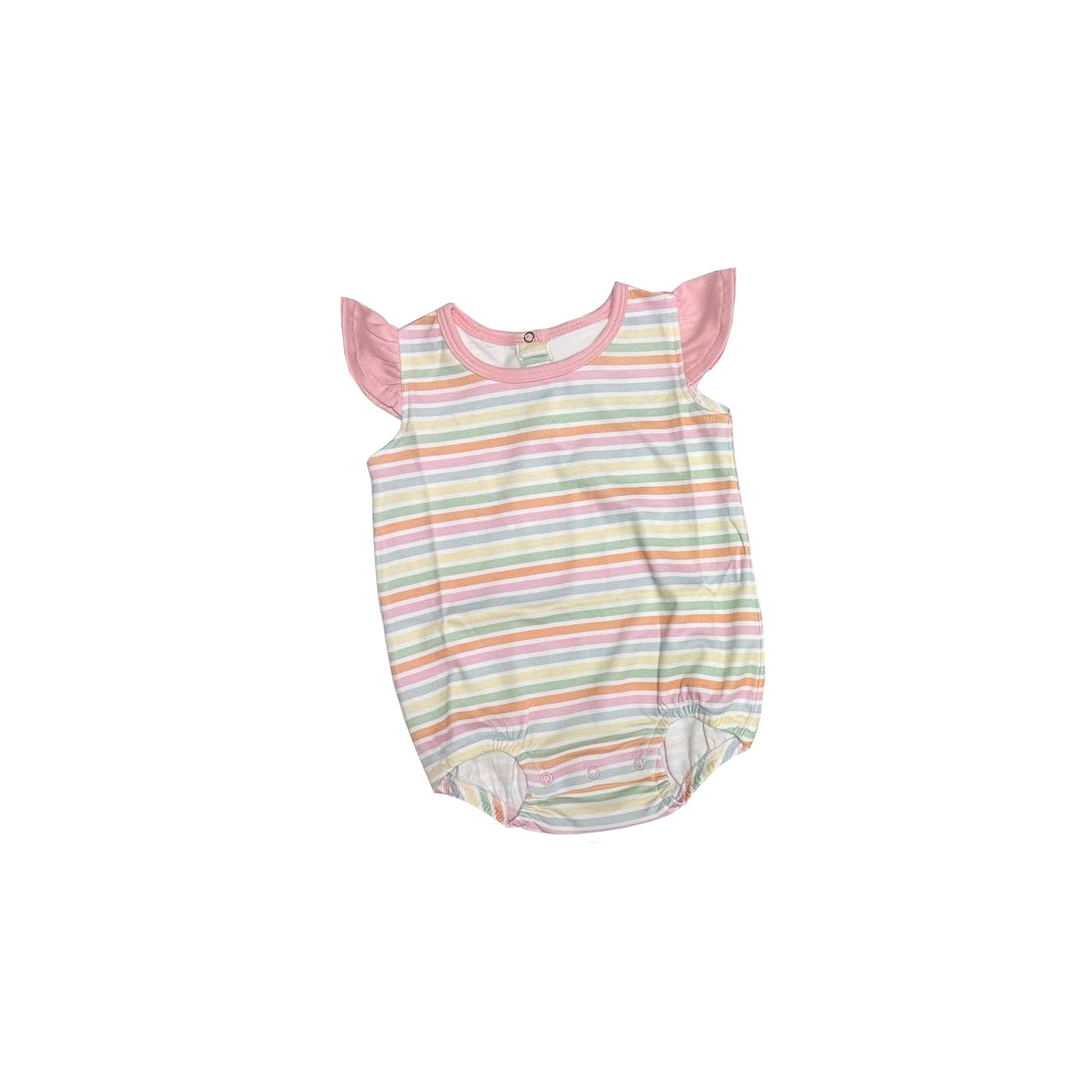 (Pre-order)SR1821 Colorful Stripes Baby Girls Summer Romper