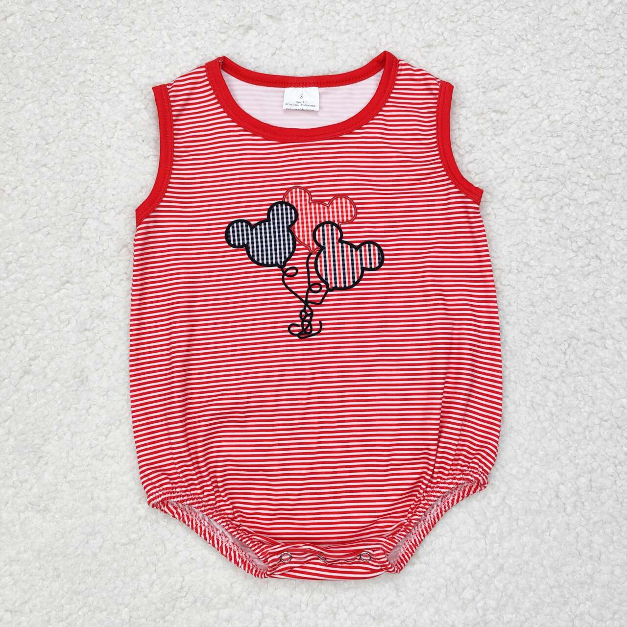 SR1844 Cartoon Mouse Balloon Print Baby Boys Summer Romper