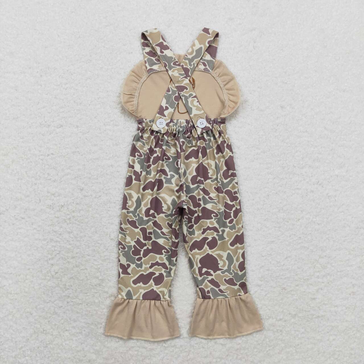 SR1914  Camo Deer Embroidery Print Jumpsuits Baby Girls Romper