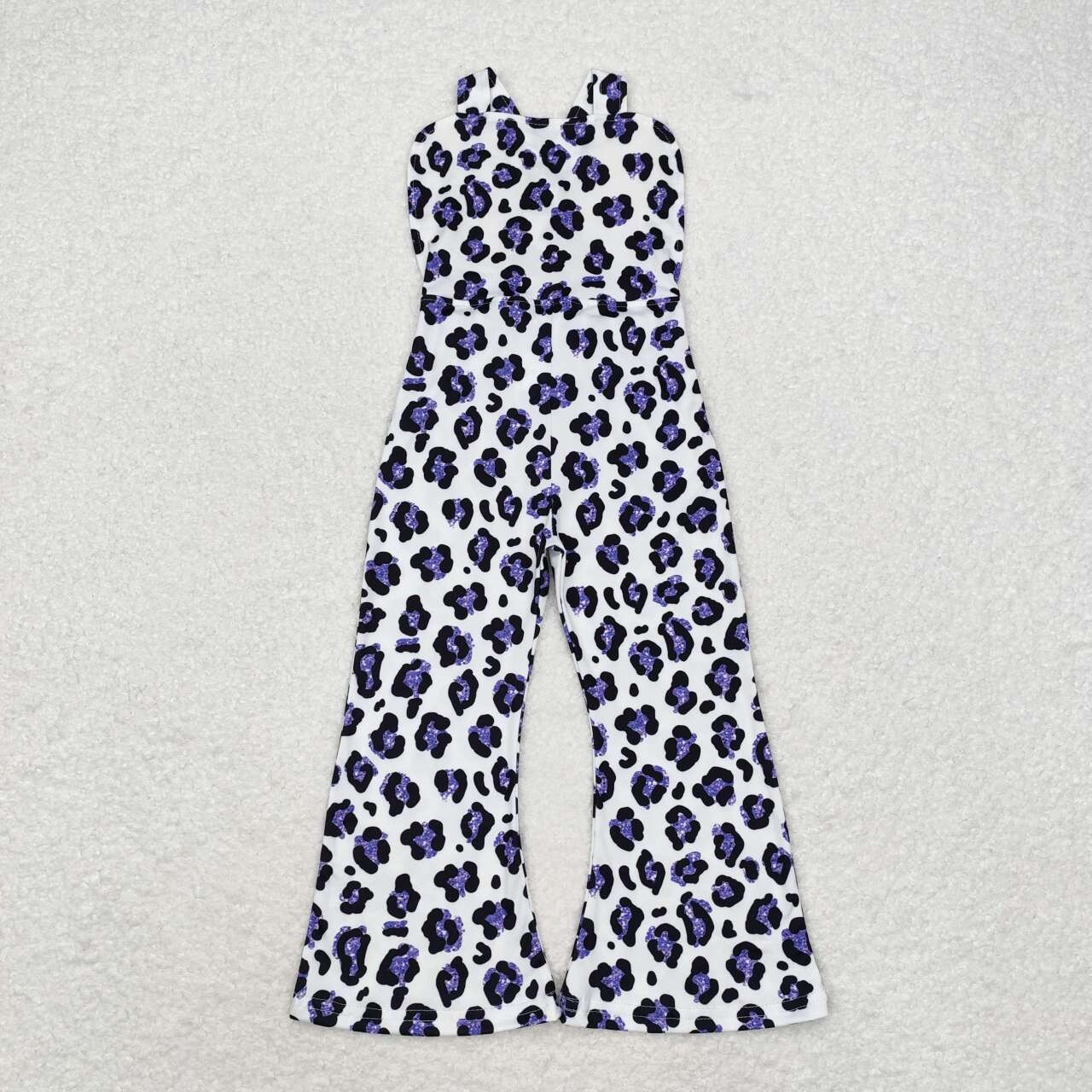 SR1932  Purple Leopard Print Girls Jumpsuits