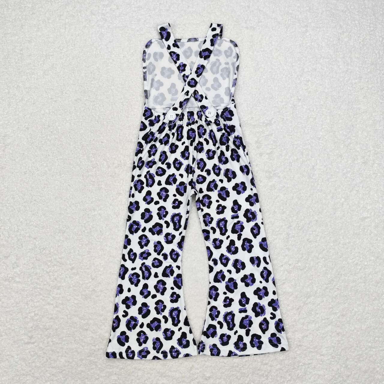 SR1932  Purple Leopard Print Girls Jumpsuits