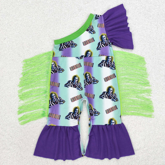 SR1944 Movie Character Print Baby Girls Halloween Tassels Romper