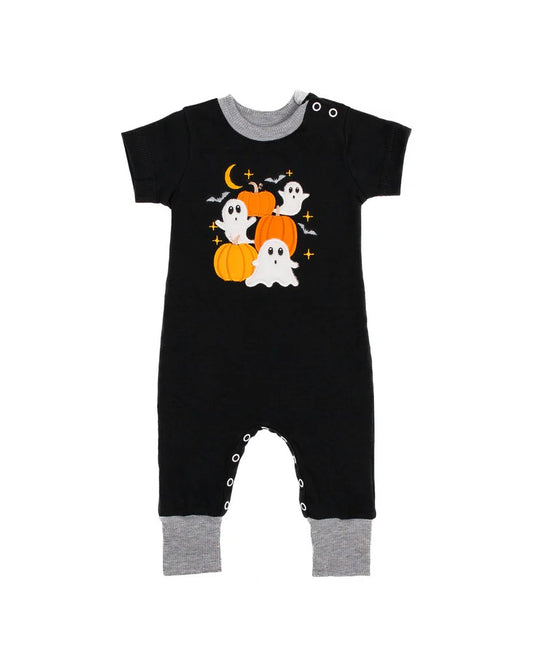 (Pre-order)SR1950 Ghost Pumpkin Print Baby Boys Halloween Romper