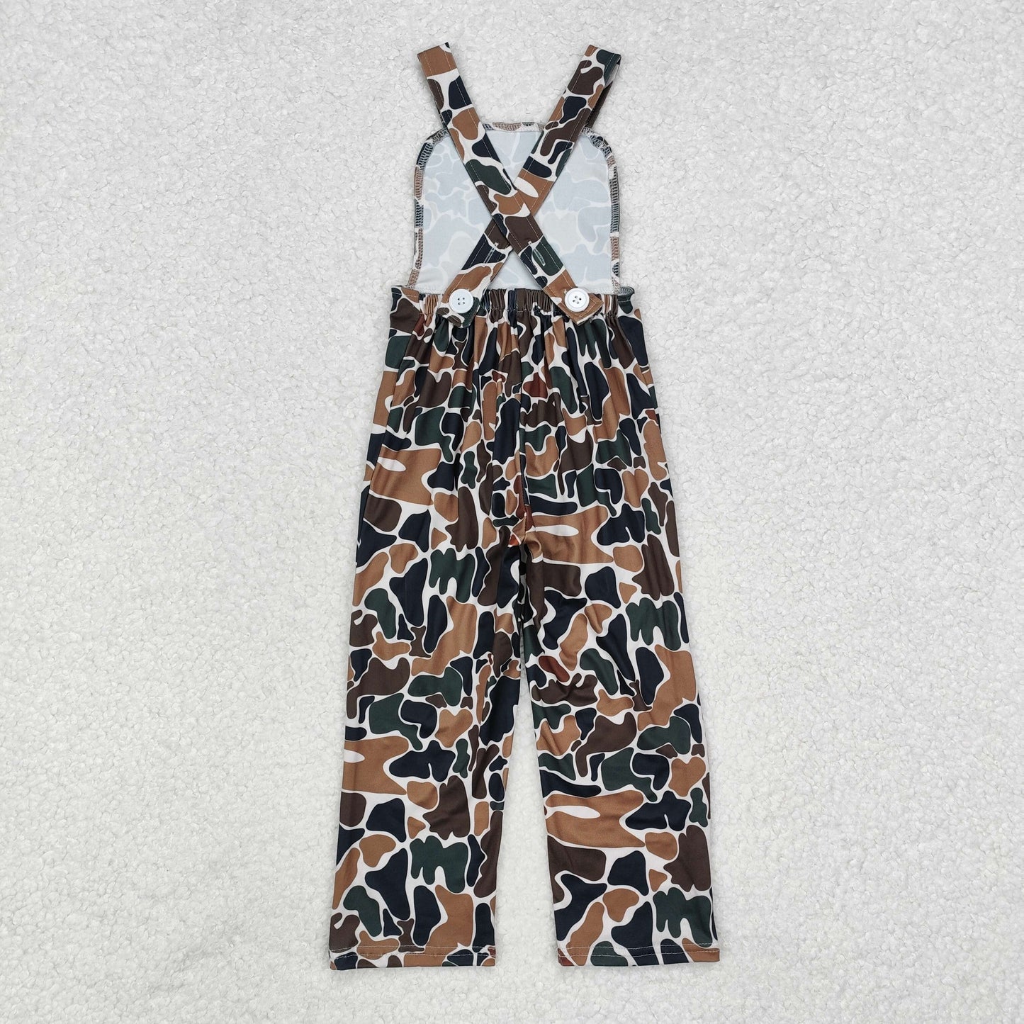 SR1988  Dark Brown Camo Print Boys Hunting Jumpsuits