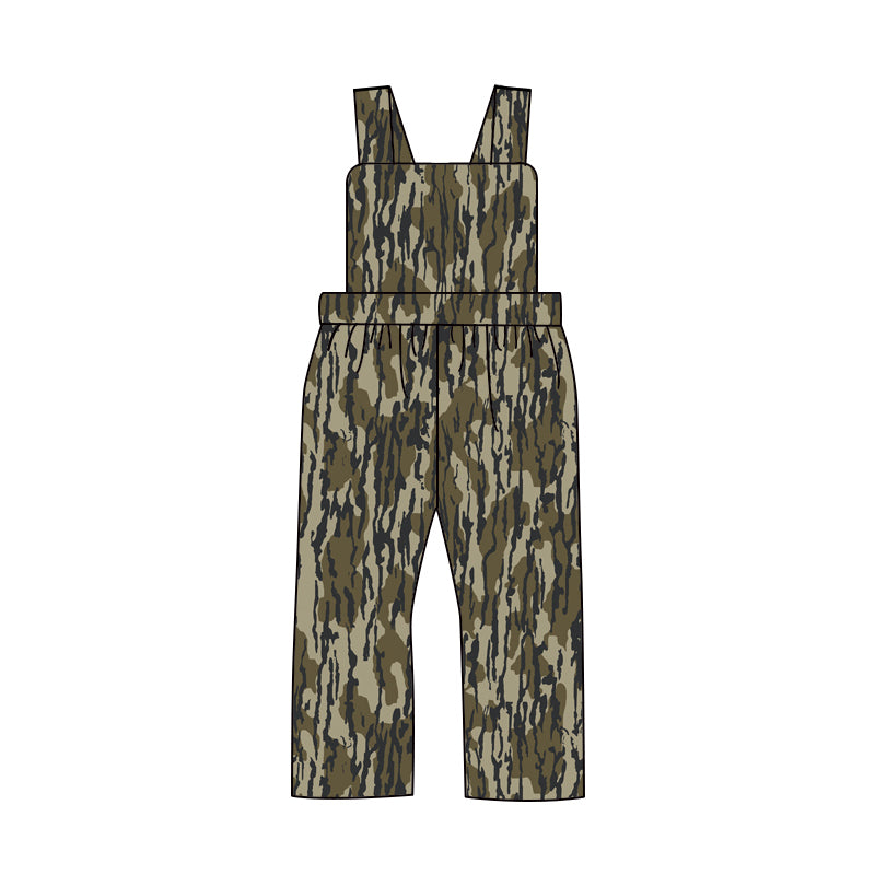 (Pre-order)SR1990  Green Camo Print Boys Jumpsuits