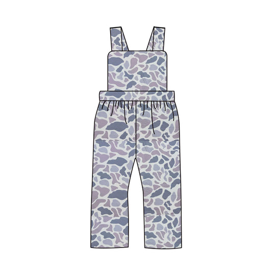 (Pre-order)SR1994  Gray Camo Print Boys Jumpsuits