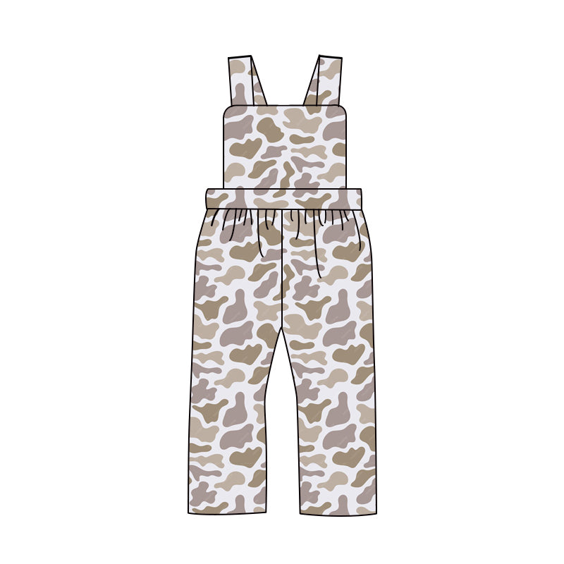 (Pre-order)SR1998  Light Gray Camo Print Boys Jumpsuits