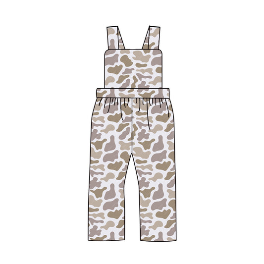 (Pre-order)SR1998  Light Gray Camo Print Boys Jumpsuits