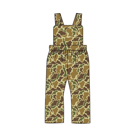 (Pre-order)SR2002  Green Camo Print Boys Jumpsuits