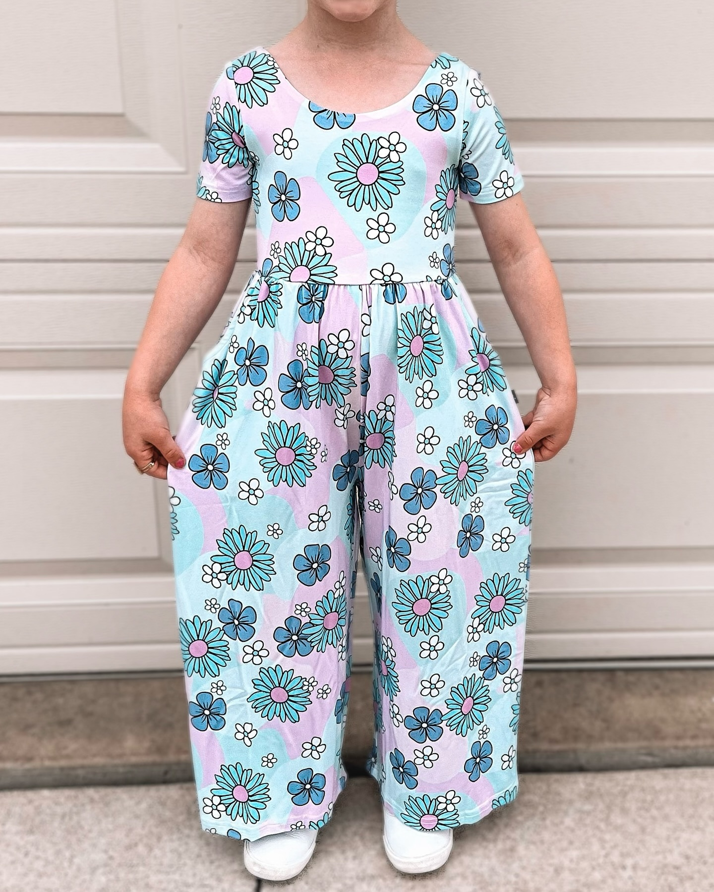 (Pre-order)SR2014  Flowers Print Girls Spring Jumpsuits