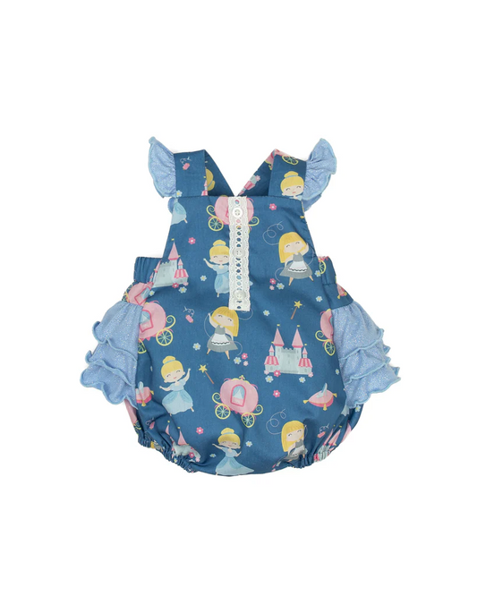 (Pre-order)SR2072 Cartoon Princess Print Baby Girls Summer Romper