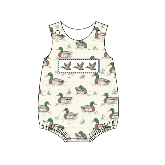 (Pre-order)SR2128 Duck Print Baby Boys Summer Romper
