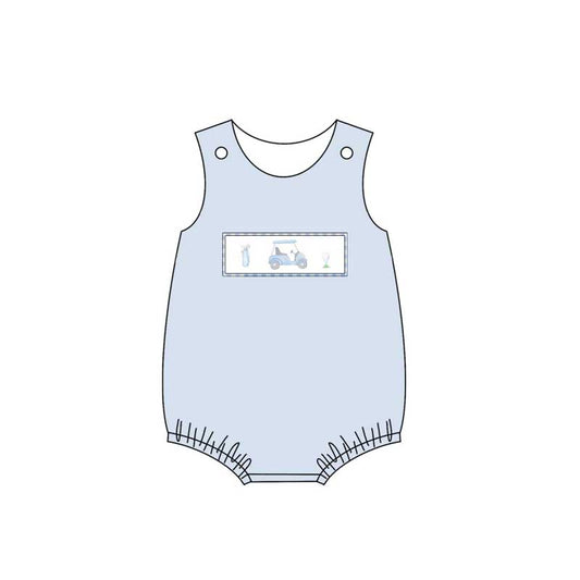 (Pre-order)SR2167 Golf Blue Print Baby Boys Summer Romper