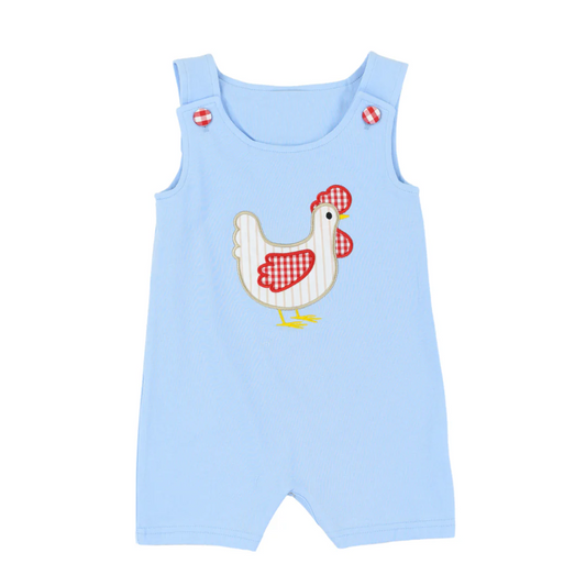 (Pre-order)SR2185 Chicken Blue Print Baby Boys Easter Romper