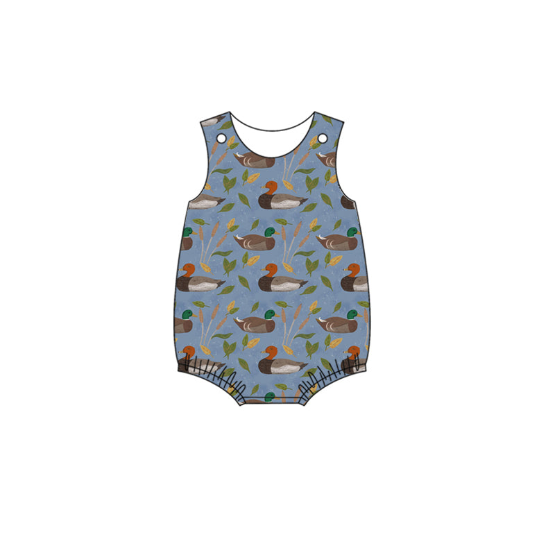 (Pre-order)SR2262  Duck Print Baby Boys Summer Romper