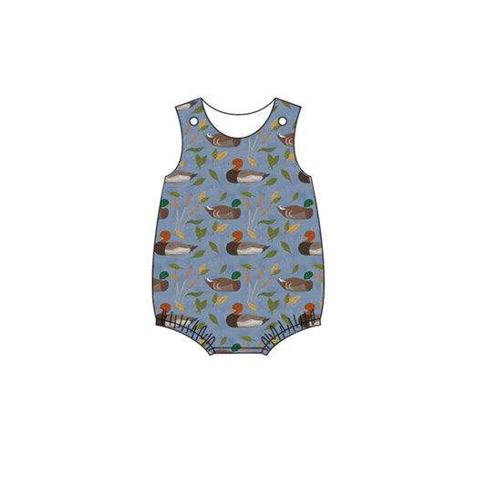 (Pre-order)SR2262  Duck Print Baby Boys Summer Romper