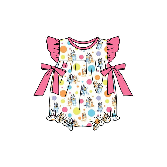 (Pre-order)SR2356  Dr.Reading Pink Print Baby Girls Summer Romper